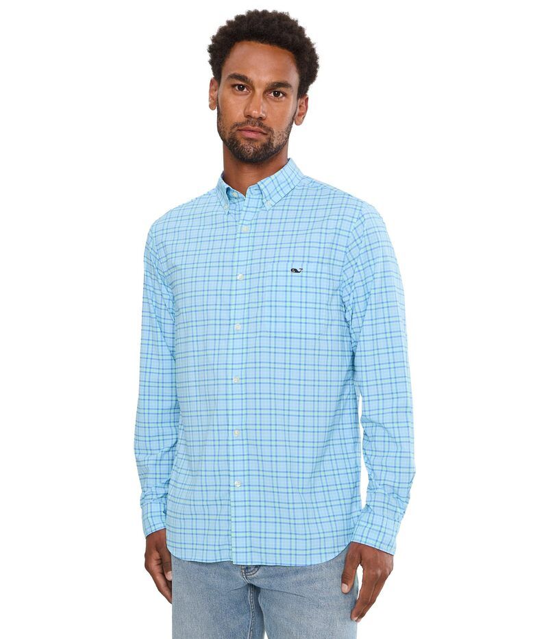 ヴァインヤードヴァインズ メンズ トップス シャツ キャップ ケープ Vineyard Vineseascape PLD FTHRWT Performance Shirt Breaker Blue ブ