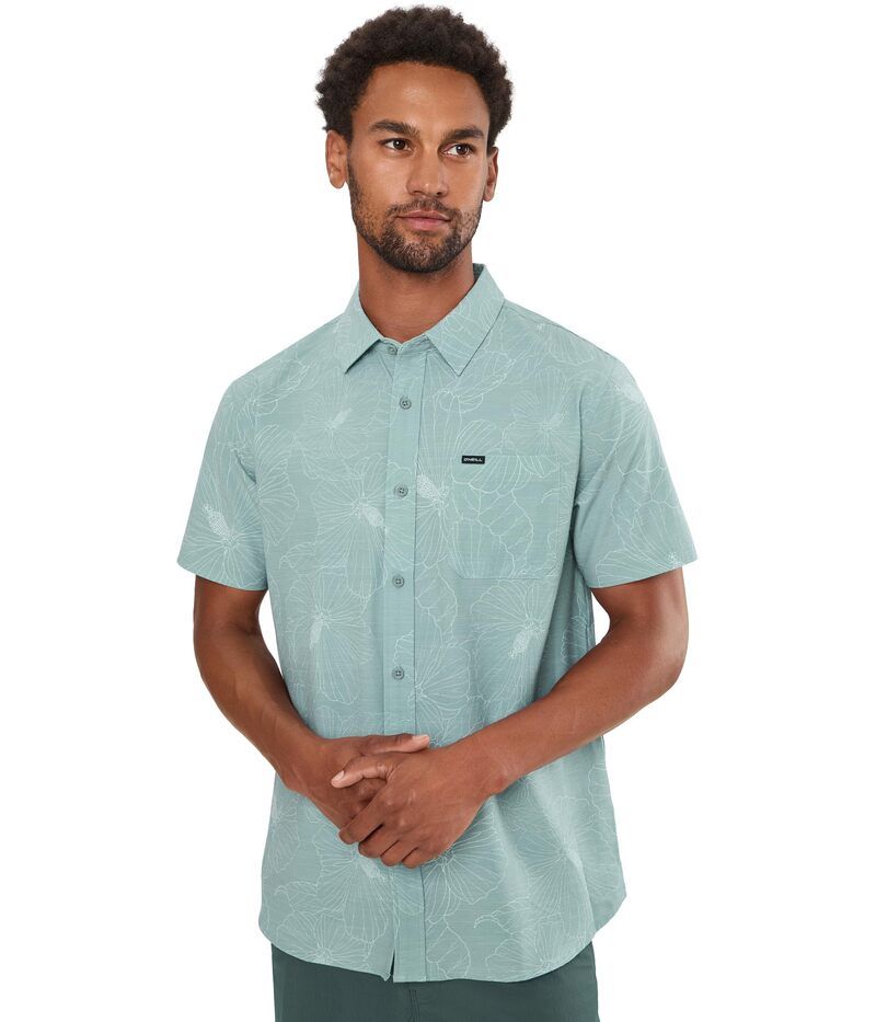 オニール メンズ トップス シャツ Oneill UPF Slub Standard Short Sleeve Woven Shirt Lead