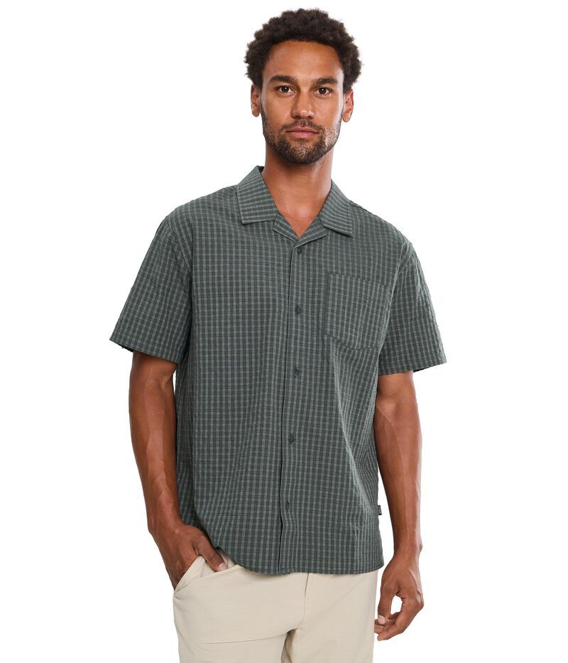 オニール メンズ トップス シャツ Oneill Og Seersucker Plaid Short Sleeve Woven Shirt Dark Shadow チェック