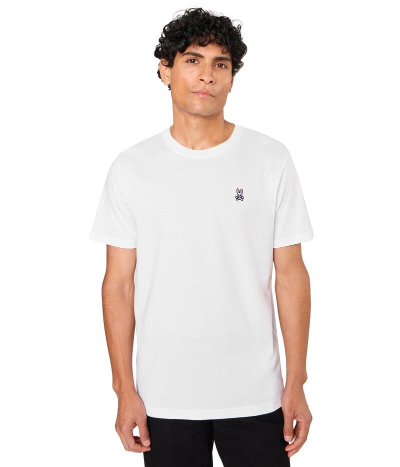 サイコバニー メンズ トップス シャツ クルーネック Psycho Bunny Crew Neck TShirt White ホワイト