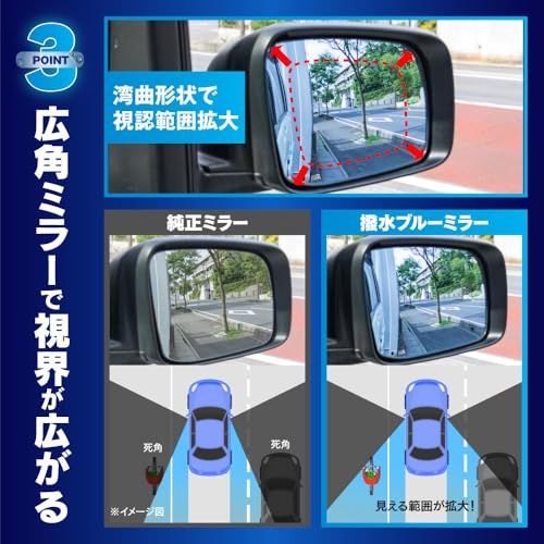 [HYNESS] トヨタ用 ルーミー/ROOMY M900A/M910A 専用設計 撥水仕様 広角 ドアミラーレンズ ブルーミラー 防眩 超撥水 レンズ交換タイプ 左右セットts 8f24630a