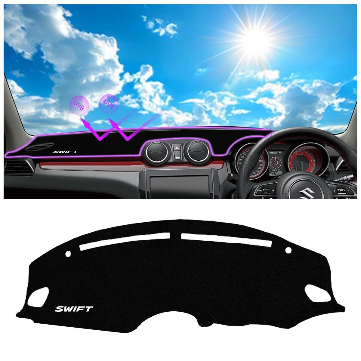 ZdeduoCar ダッシュボードマット スズキ スイフト/スイフトスポーツ 4代目に適用 ZC/ZD系専用設計 UVカット 断熱フランネル ダッシュボードカバー 反射軽減 滑り止め仕様 ダッシュボード 保護マット 簡単取付 インテリア保護t 91728d25 ZdeduoCar ダッシュボードマット スズキ スイフト/スイフトスポーツ 4代目に適用 ZC/ZD系専用設計 UVカット 断熱フランネル ダッシュボードカバー 反射軽減 滑り止め仕様 ダッシュボード 保護マット 簡単取付 インテリア保護t 91728d25