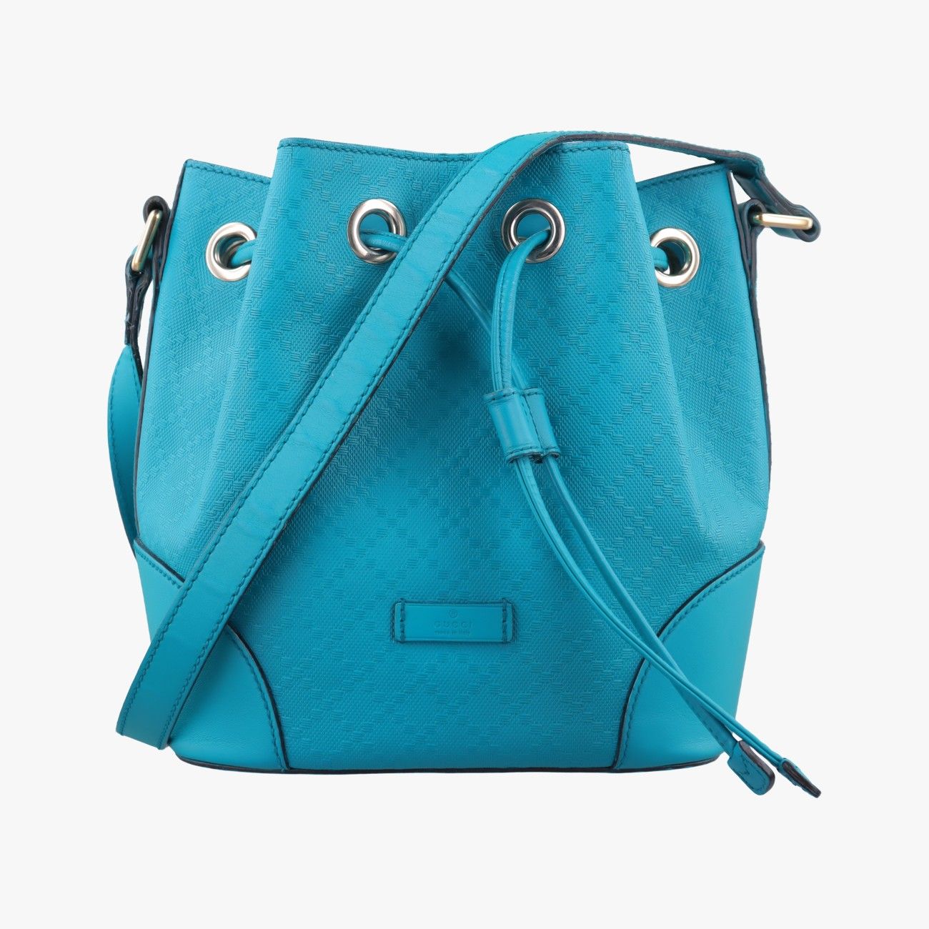 グッチGucciブライトディアマンテ バケット ブルー レザー 354229 D016461354