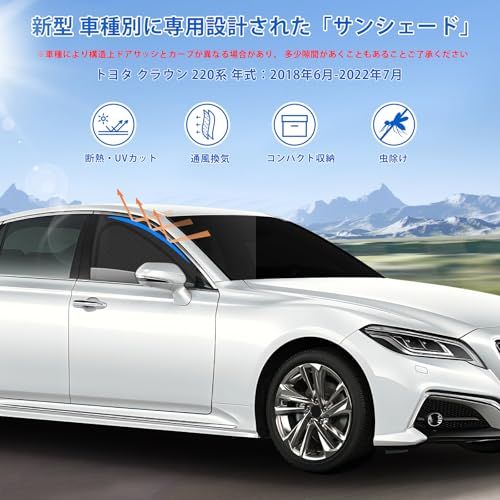 新型 クラウン 220系 専用 サンシェード マグネット式 サイド用 車種専用 2in1一体式 カーシェード CROWN 220系 メッシュカーテン 換気 断熱 日除け メッシュサンシェード 日焼け防止 UVカット 遮光カーテン 日差し 紫外 2546ce1b