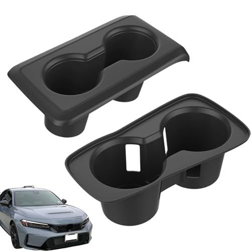 ホンダ シビック タイプR FL5専用 2021年9月?対応 カップホルダーカバーセット センターコンソール＆後席 完全防水 シリコン製 滑り止め/防汚/異音防止 傷防止 ガタガタ音なし お手入れ簡単シビック アクセサリー (後部座席+中央制 27bead16