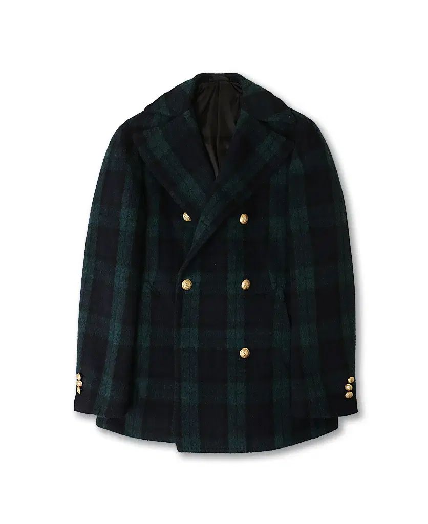 リングジャケット E'lento Ring Jacket タタン チェック ウール ダブル ピーコート