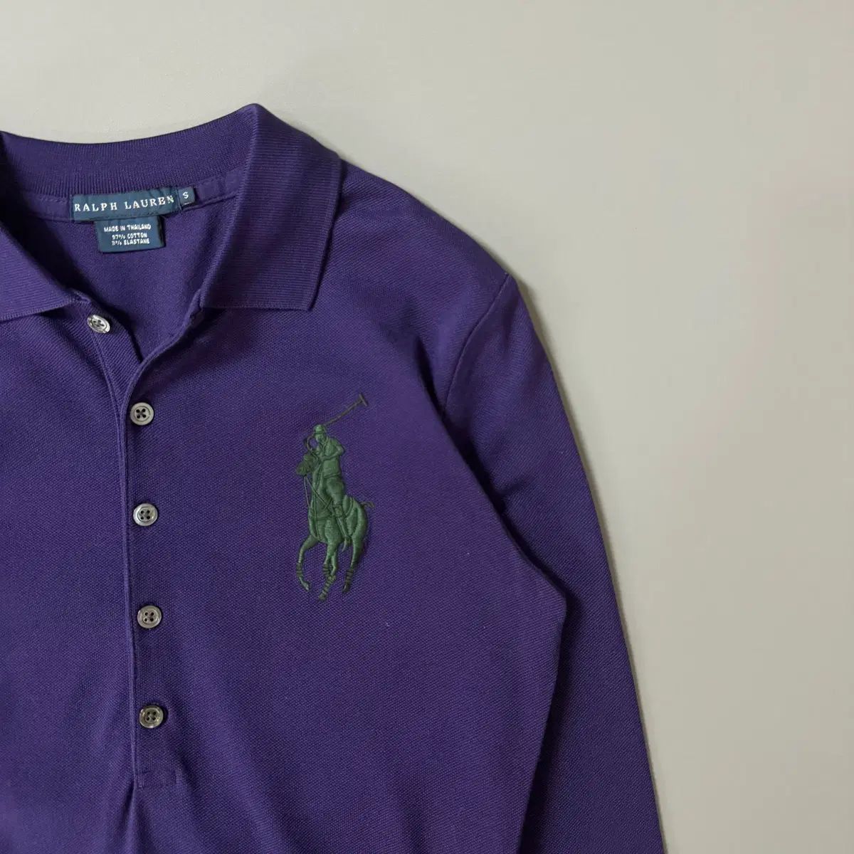POLO RALPH LAUREN ディープパープル ビッグポニー カラーTシャツ S POLO RALPH LAUREN ディープパープル ビッグポニー カラーTシャツ S