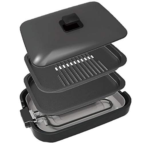 東京Deco ホットプレート 平面 大型 焼肉プレート 2枚 蓋付き 着脱式 [平型と波型の2種類のプレート] 同時調理 丸洗い可 コンパクト収納 フッ素加工 減煙 平面プレート 焼肉プレート i001★m bf49762f