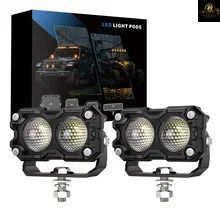 LEDフォグランプ 赤白 オートバイ用スポットライト 補助ランプ 車 トラック バイク オフロード ドライビング ワークライト