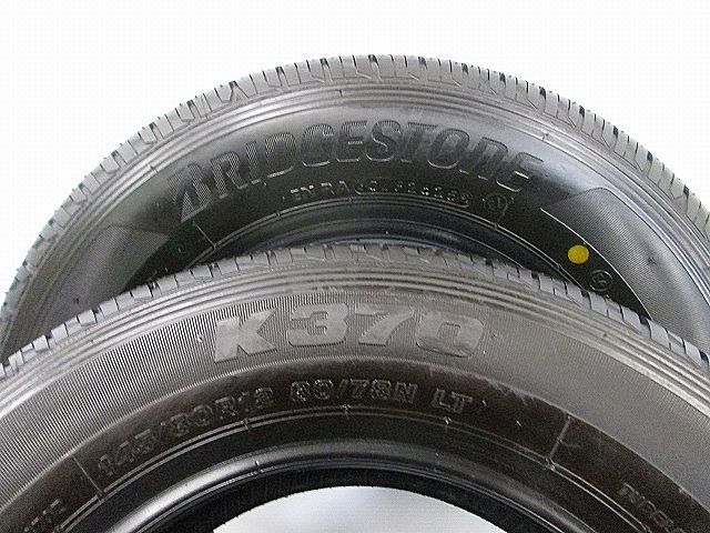 中古タイヤ 145/80R12 80/78(145R12 6PR) 4本 ブリヂストン K370 
