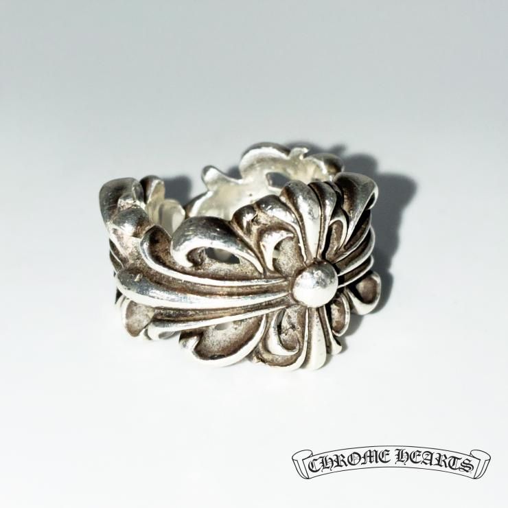 【極美品】クロムハーツ ダブルフローラルクロスリング SV925 US12 CHROME HEARTS クロムハーツ ダブルフローラルクロス リング 指輪