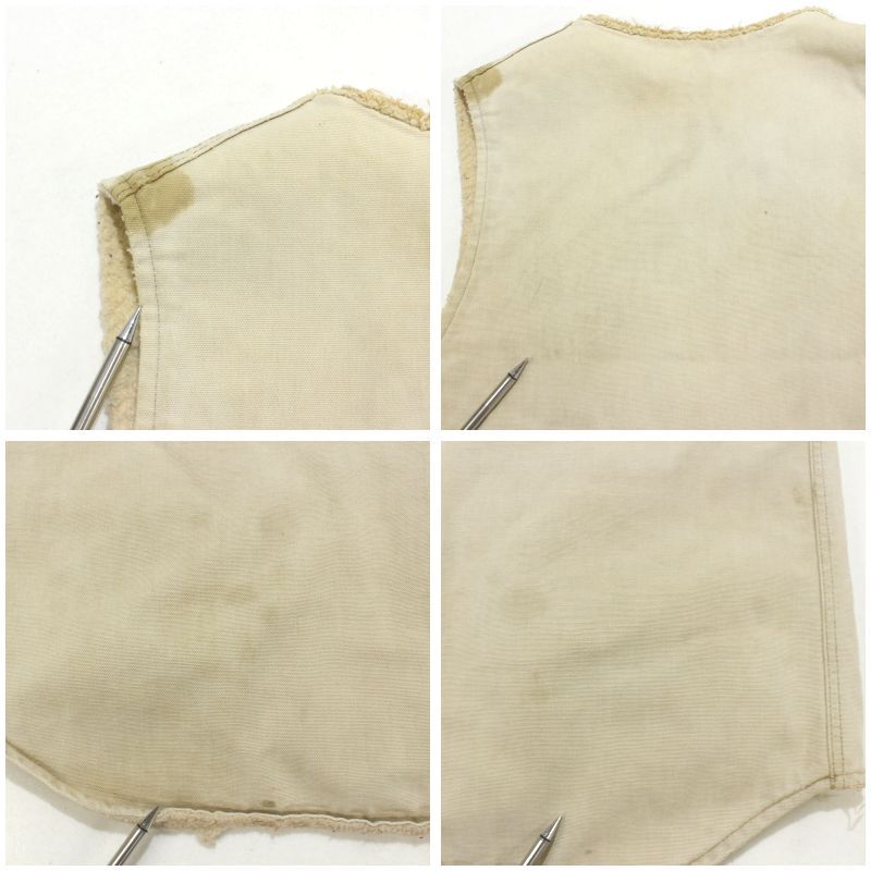 80s USA製 vintage Carhartt 裏地ボア ジップアップ ダック ベスト