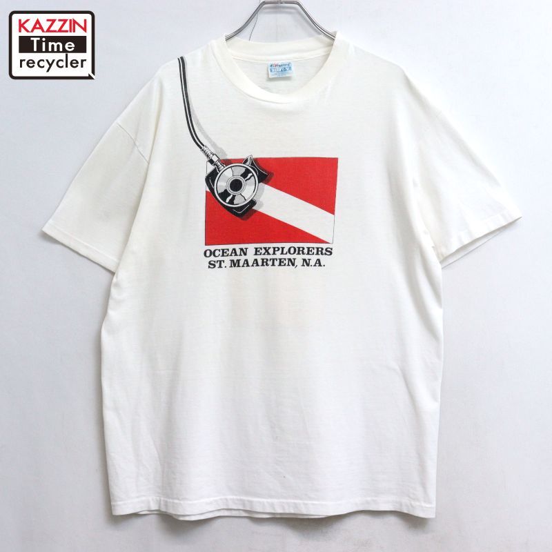 80s USA製 vintage Hanes スキューバダイビング 半袖Ｔシャツ メンズ 表記Lサイズ