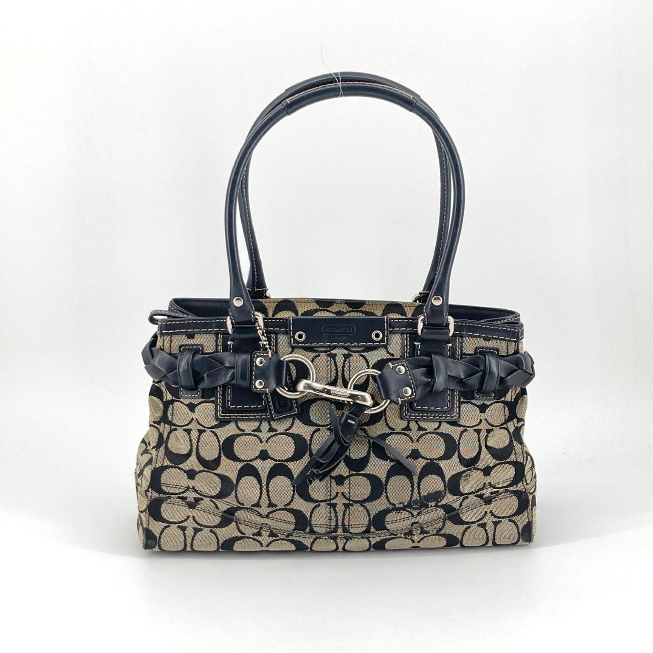 COACH（コーチ） ハンプトンズ F15665 ハンドバッグ ブラック×ベージュ