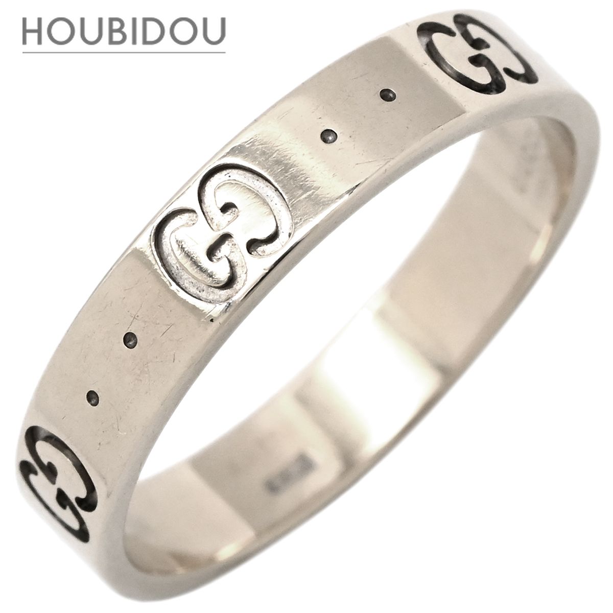 グッチ GUCCI リング 指輪 アイコン ホワイトゴールド #19 ICON 18K K18 WG 18号【中古】