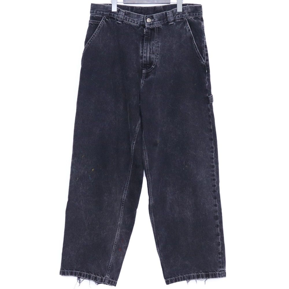 Maisonマルジェラ　デニム　30 MAISON MARGIELA ブラックペイントデニムパンツ サイズ30 ブラック