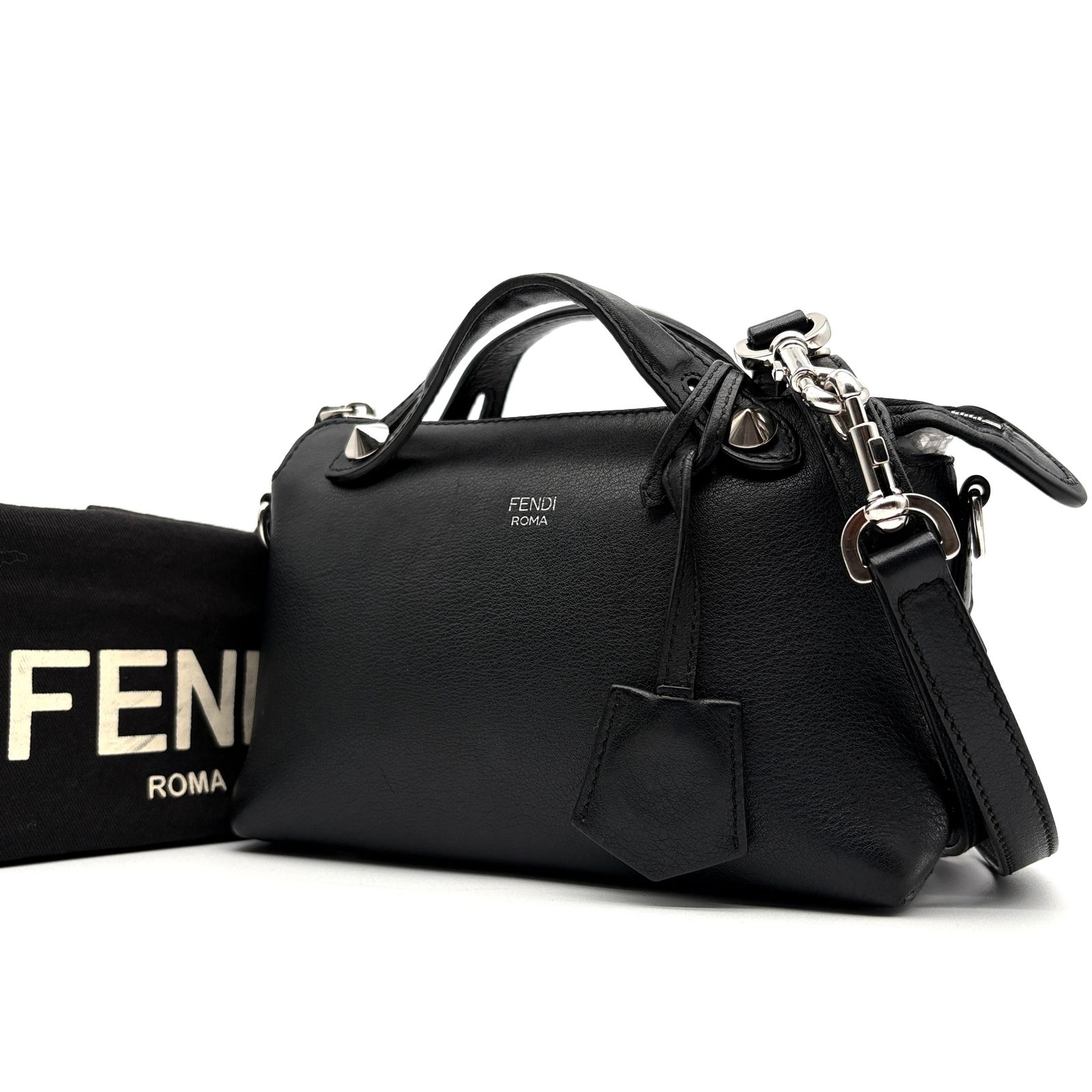 美品 フェンディ FENDI バイザウェイ スモール ミニ 2way ハンドバッグ ショルダーバッグ クロスボディ ポシェット ブラック 黒 レザー 本革 ボーナス 夏休み 帰省 お盆 敬老の日 サマーギフト シルバーウィーク ご褒美