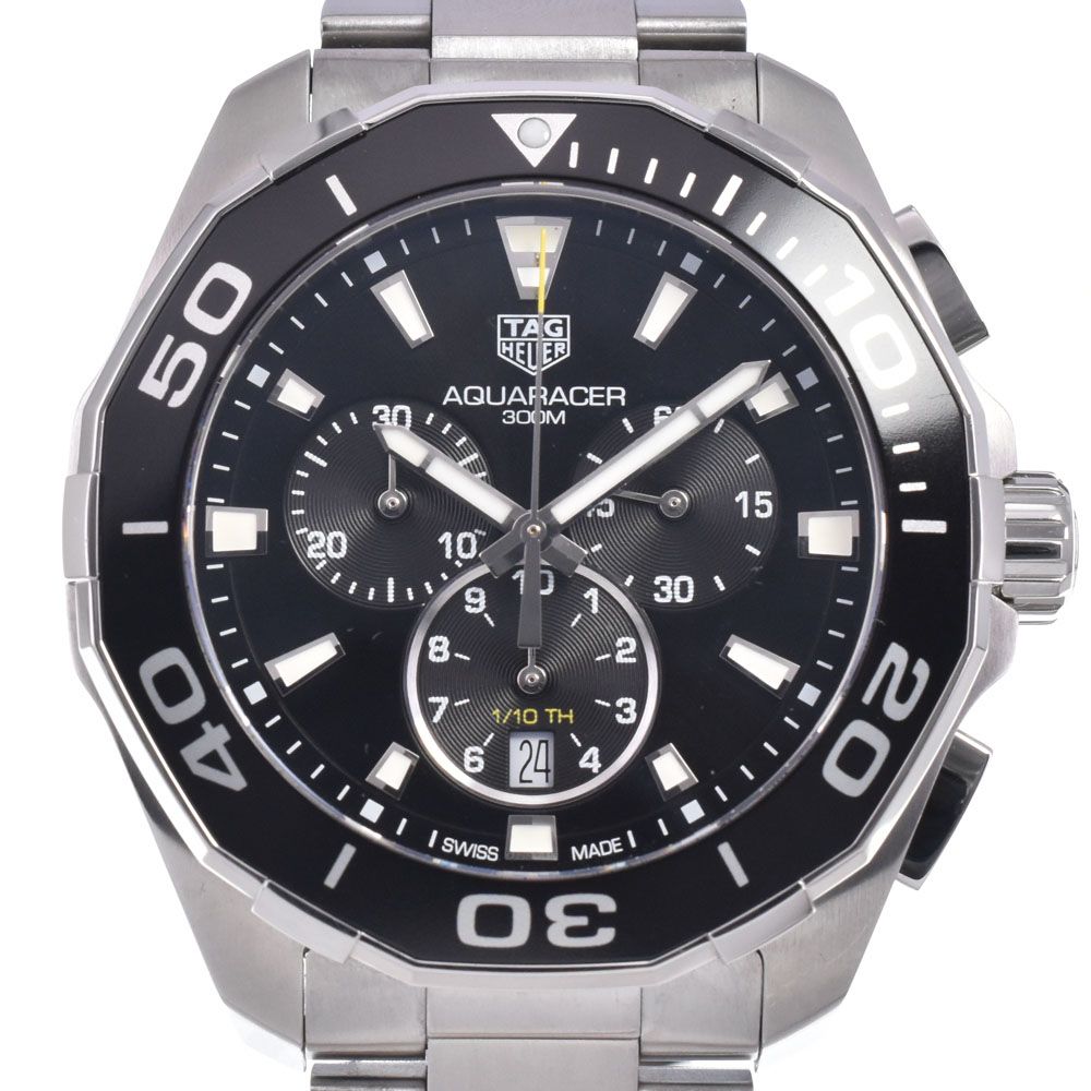 タグホイヤー TAG HEUER CAY111A.BA0927 アクアレーサー クロノグラフ デイト ブラック クォーツ メンズ 美品 腕時計 N#148753