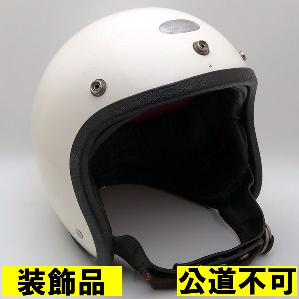 【装飾品・公道不可】Dead Stock 新品 60's Wストラップ DAYTONA 300 WHITE 60cm 【海外直輸入新古品】デッドストック 未使用品 nos スモールジェットヘルメット オープンフェイス アメリカン ホワイト 白色 Lサイズ