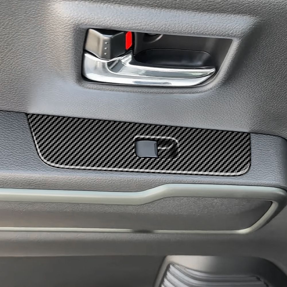 【送料無料】スズキ Suzuki ハスラー Hustler 2024年モデル ウィンドウスイッチパネルカバー 4点セット カーボン調/ピアノブラック ABS製 貼り付け式 傷防止 擦れ防止 内装保護 ドレスアップ