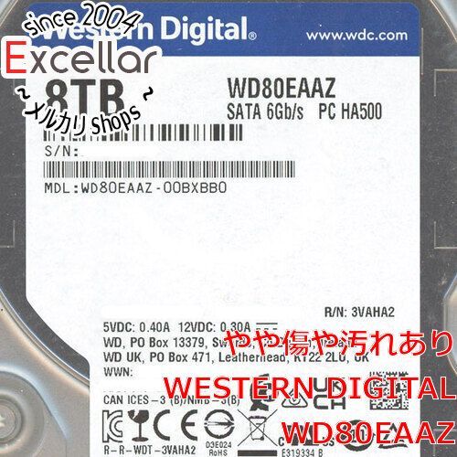 [bn:13] Western Digital HDD　WD80EAAZ　8TB SATA600 5640　7000～8000時間以内