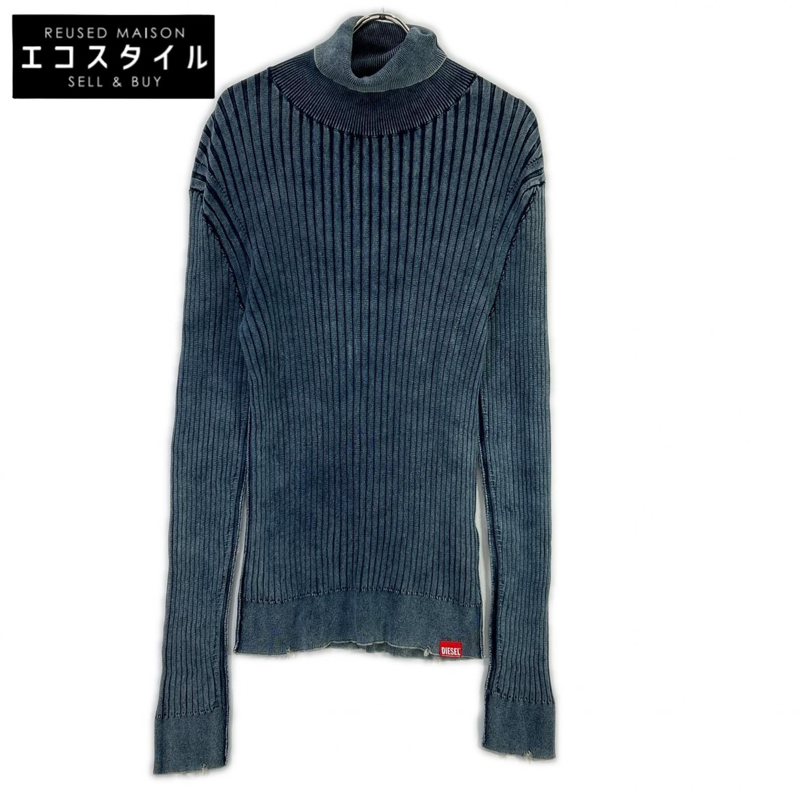 DIESEL　ディーゼル　ブルー K-ELASA タートルネックリブ トップス　XL