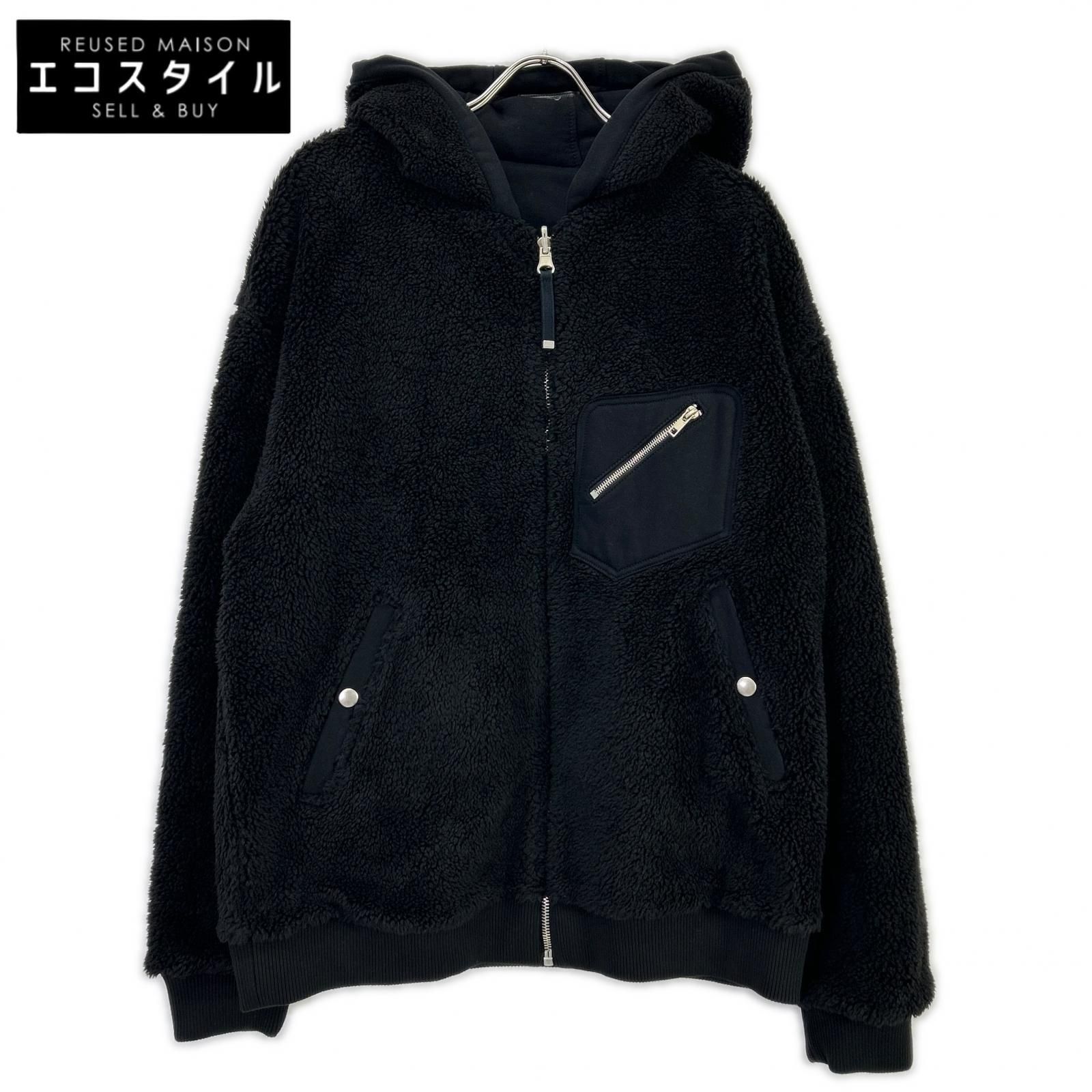 DIESEL BlackGold ディーゼルブラックゴールド ブラック パーカー フルジップ リバーシブル L DIESEL BlackGold ディーゼルブラックゴールド ブラック パーカー