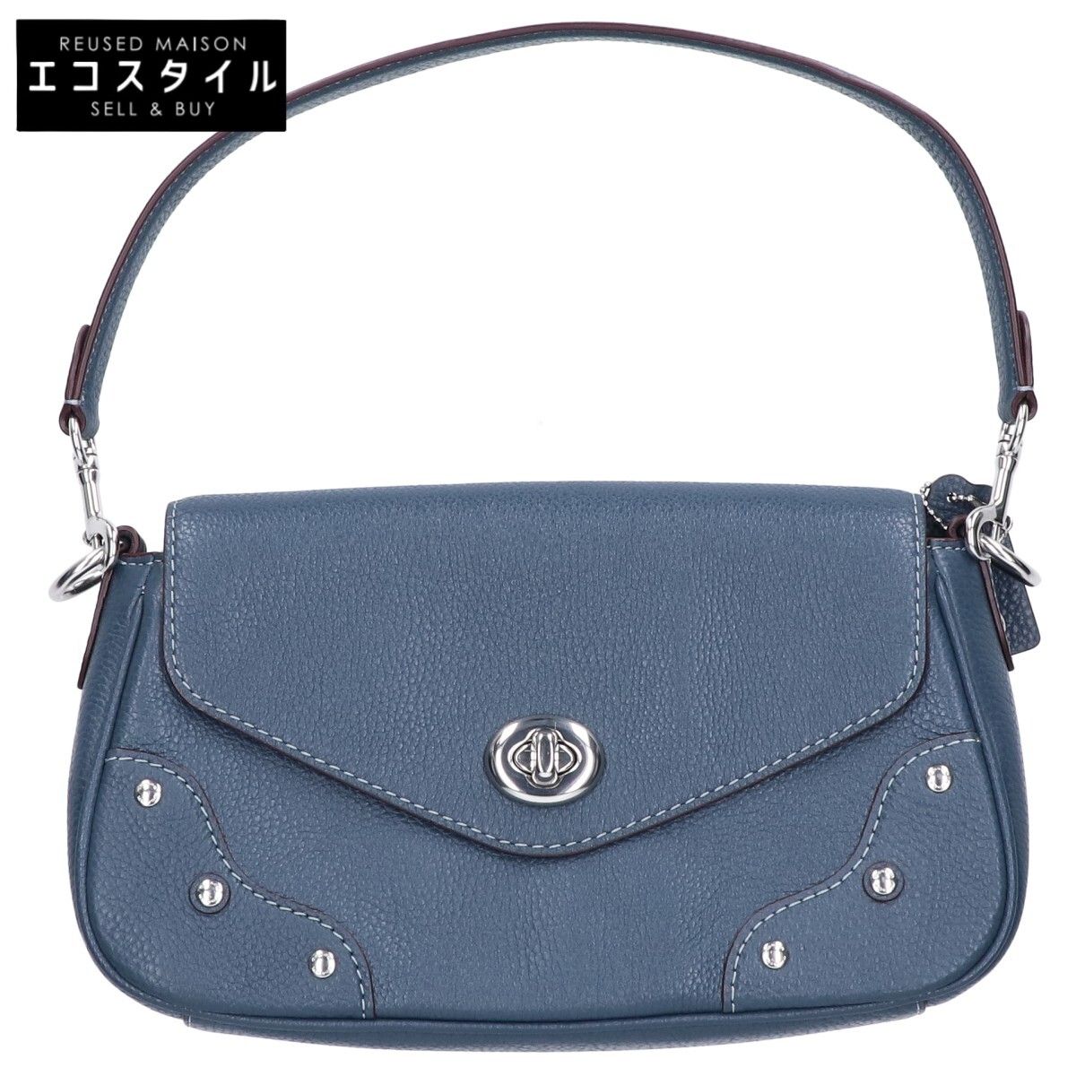 COACH　コーチ　【新品同様】CE634 MILLIE ミリー ぺプルレザー ターンロック フラップ