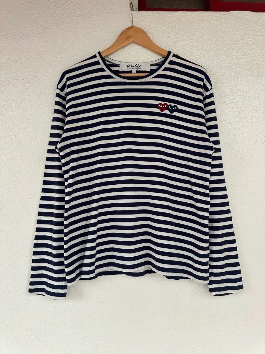 コム・デ・ギャルソン ストライプ 長袖Tシャツ L