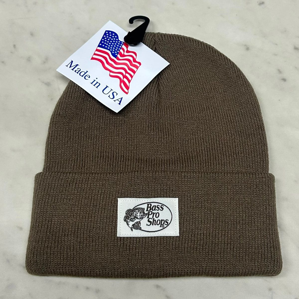 アメリカ製 全米最大級のアウトドアブランド Bass Pro Shops バスプロショップス ロゴラベル ニット帽 Shitake (Bps88)