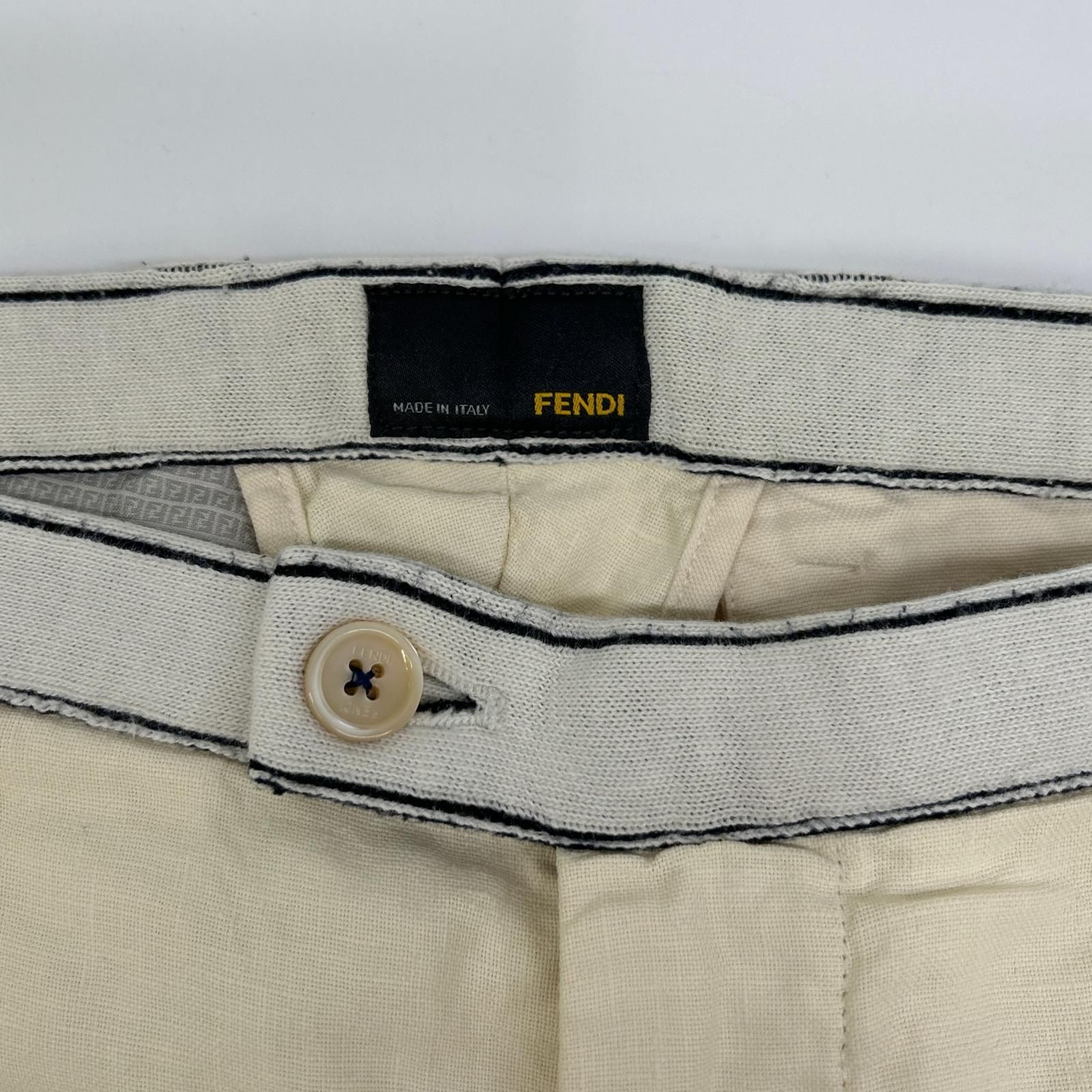 FENDI フェンディ 12年製 アイボリー リネン パンツ 44 - メルカリ