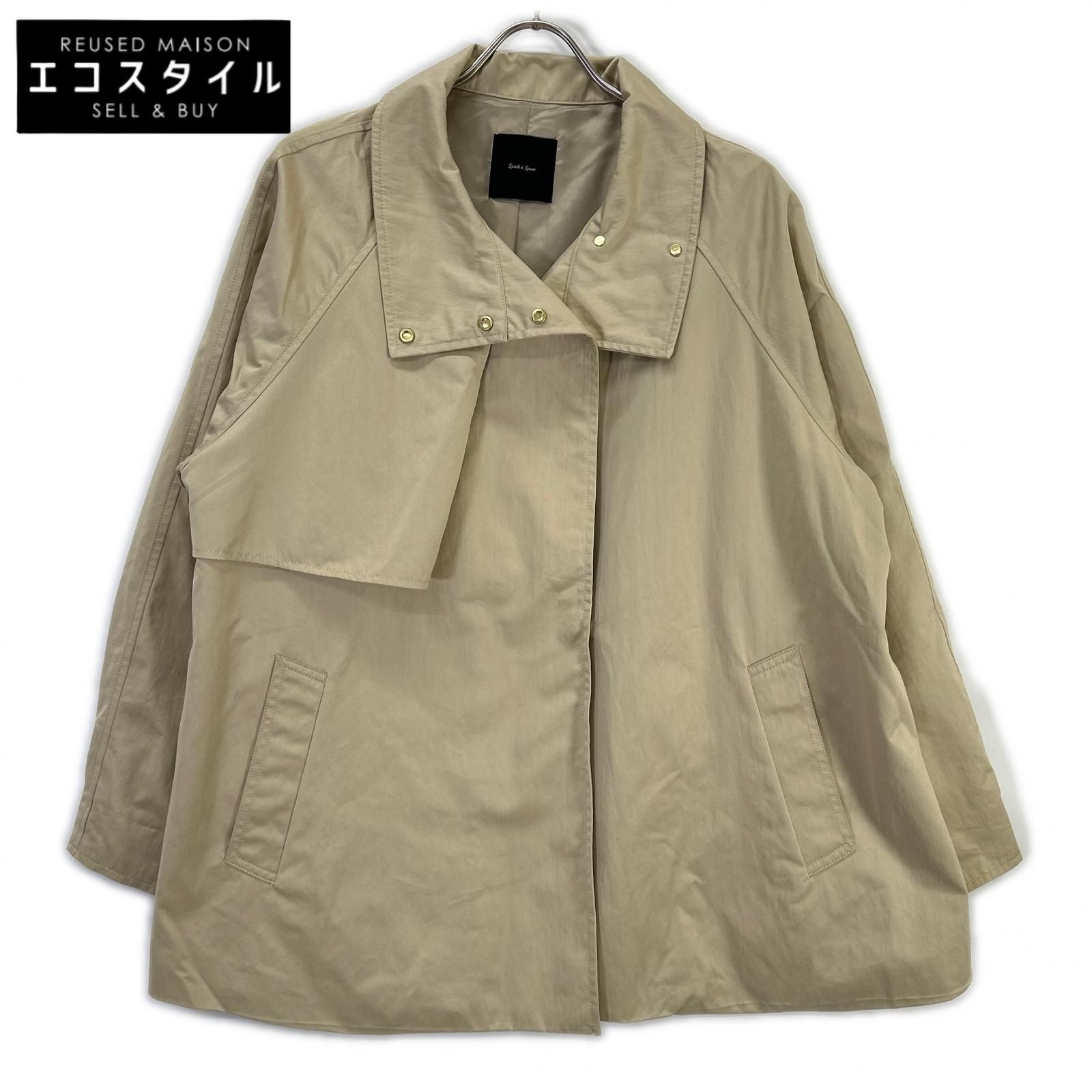 Spick&Span　スピック＆スパン　26年製 ベージュ CO/PAスタンドカラーショートコート　38