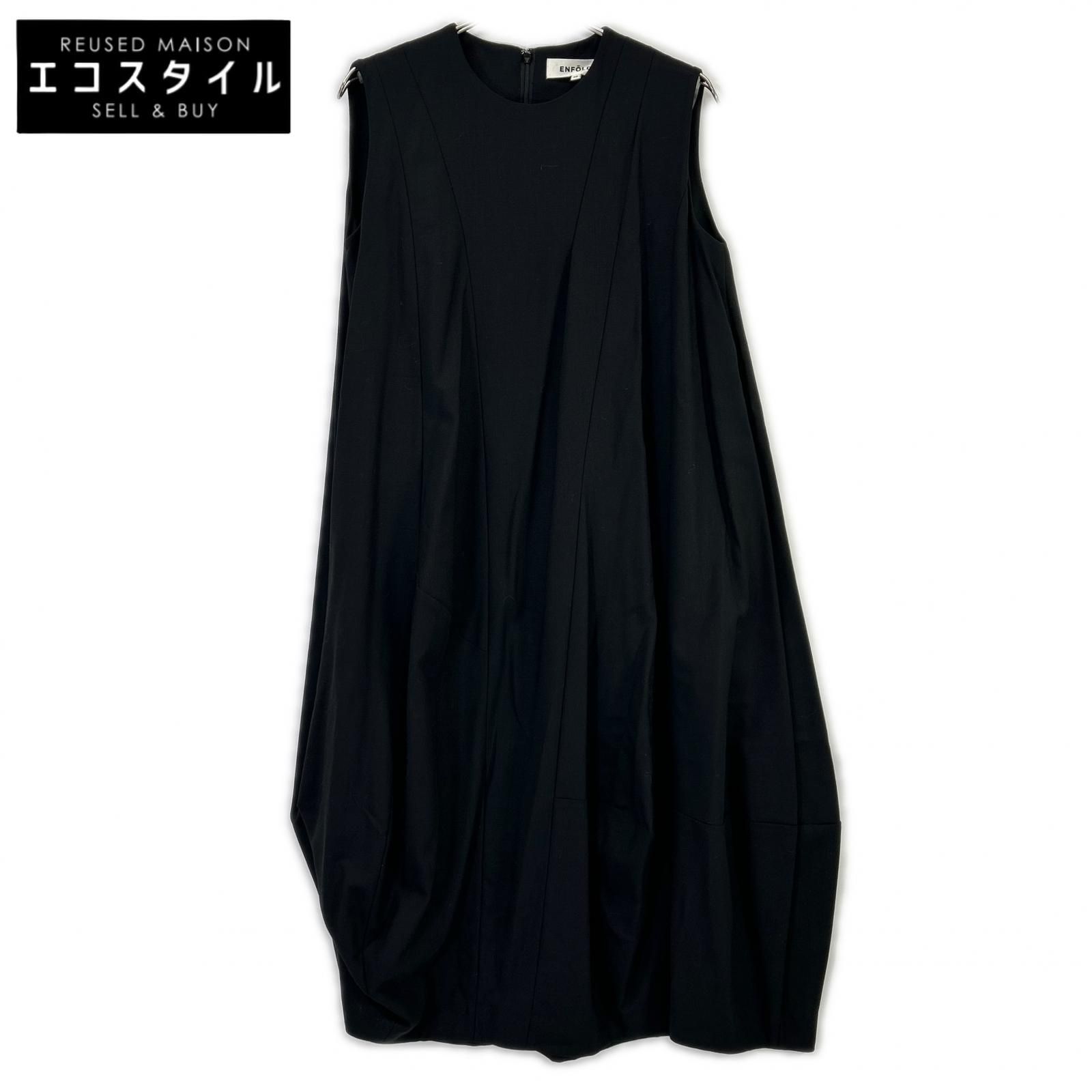 ENFOLD　エンフォルド　300CA933-2820 ブラック コクーンバルーンワンピース　38