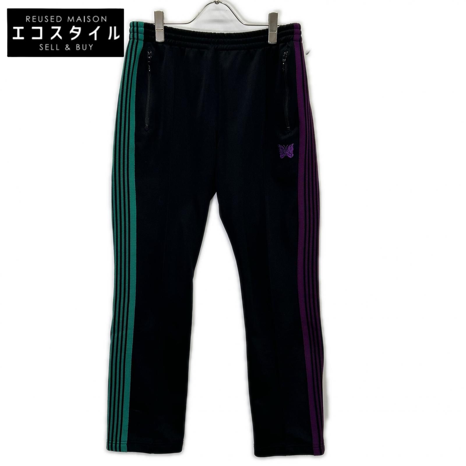 needles　ニードルズ　【×FREAK'S STORE】IN376 ブラック サイドライントラックパンツ　S