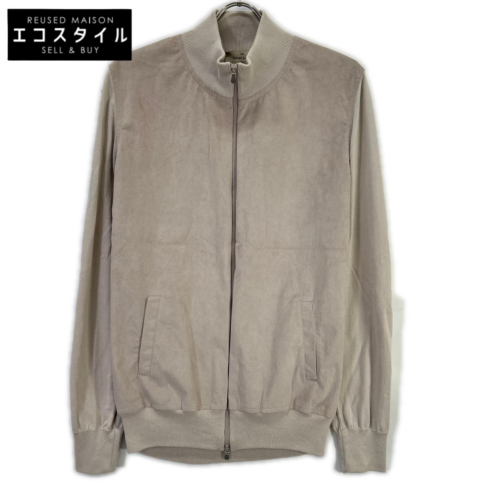 GRAN SASSO　グランサッソ　57139 18037 ベージュ スタンド スエード切り替え ZIP ブルゾン　52