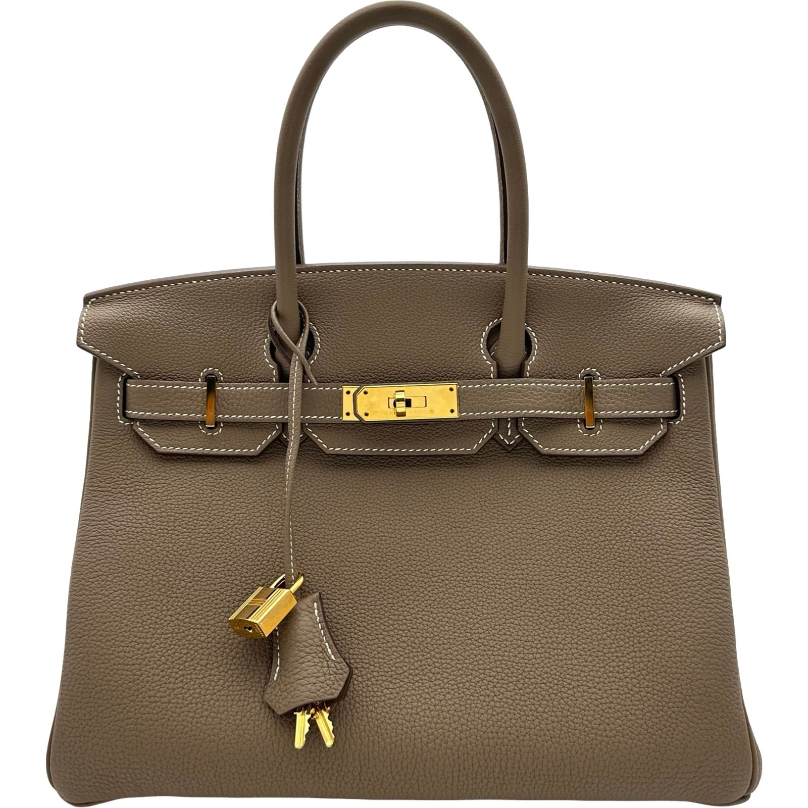 エルメス HERMES バーキン30 U刻印 エトゥープ ゴールド金具 トゴ レディース ハンドバッグ