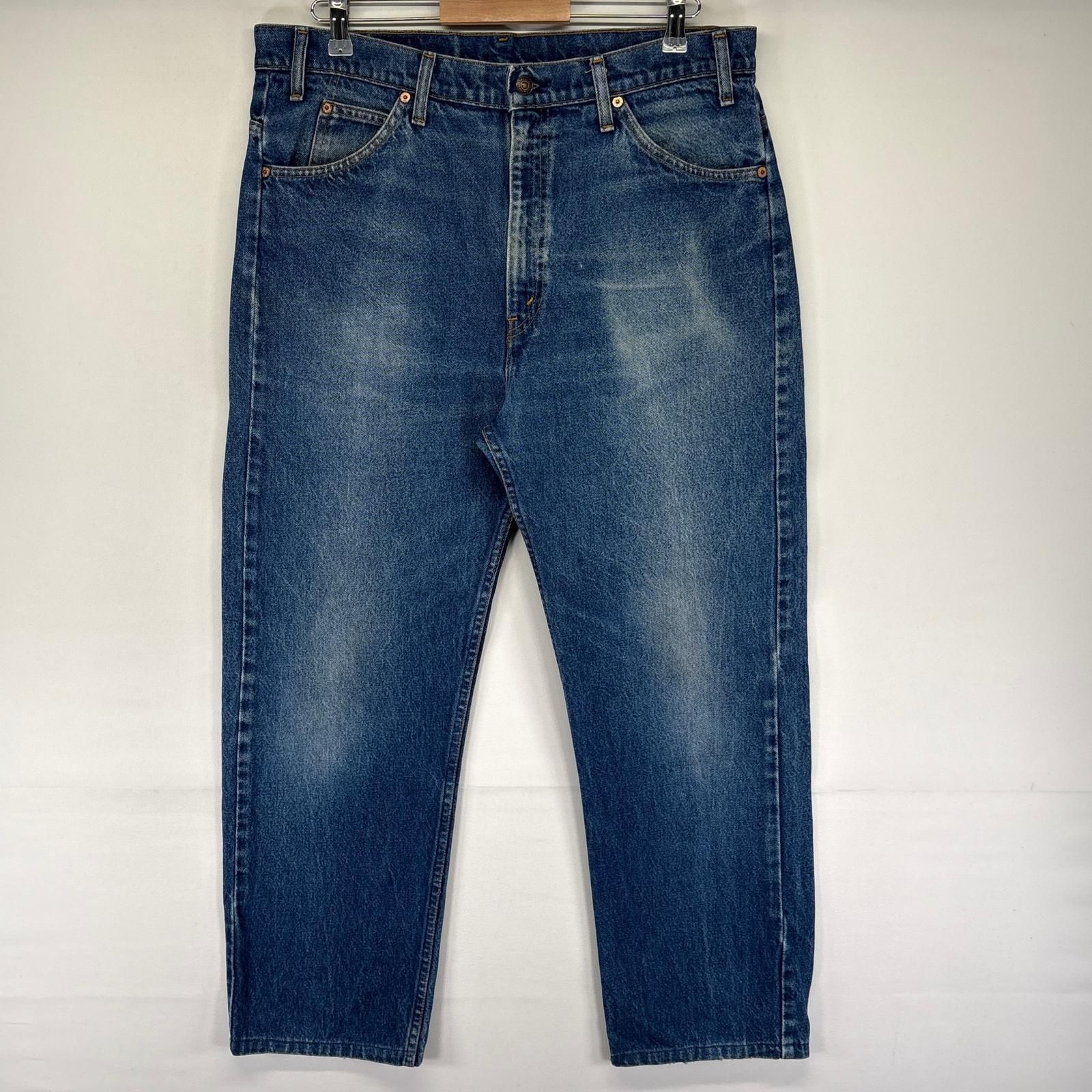 古着 リーバイス Levi's USA製 デニム パンツ Gパン 505 ジッパーフライ 5ポケット テーパード オレンジタブ W38 L34 ブルー系 メンズ