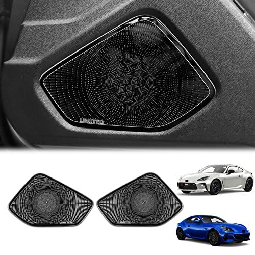 KUNGKIC 新型 トヨタ GR86 ZN8 スバル BRZ ZD8 2021 2022 2023 2024 2025 適用 ドアオーディオスピーカー カバー 装飾フレーム トリムステッカー 内装パーツ ステンレス製 アクセサリーts 4406008c