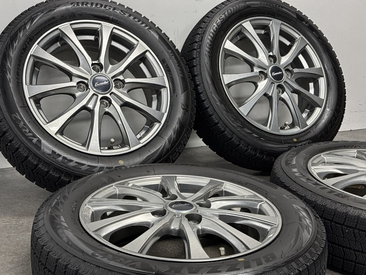 美品 バリ溝】エクシーダー 14in 4.5J +45 PCD100 ブリヂストン