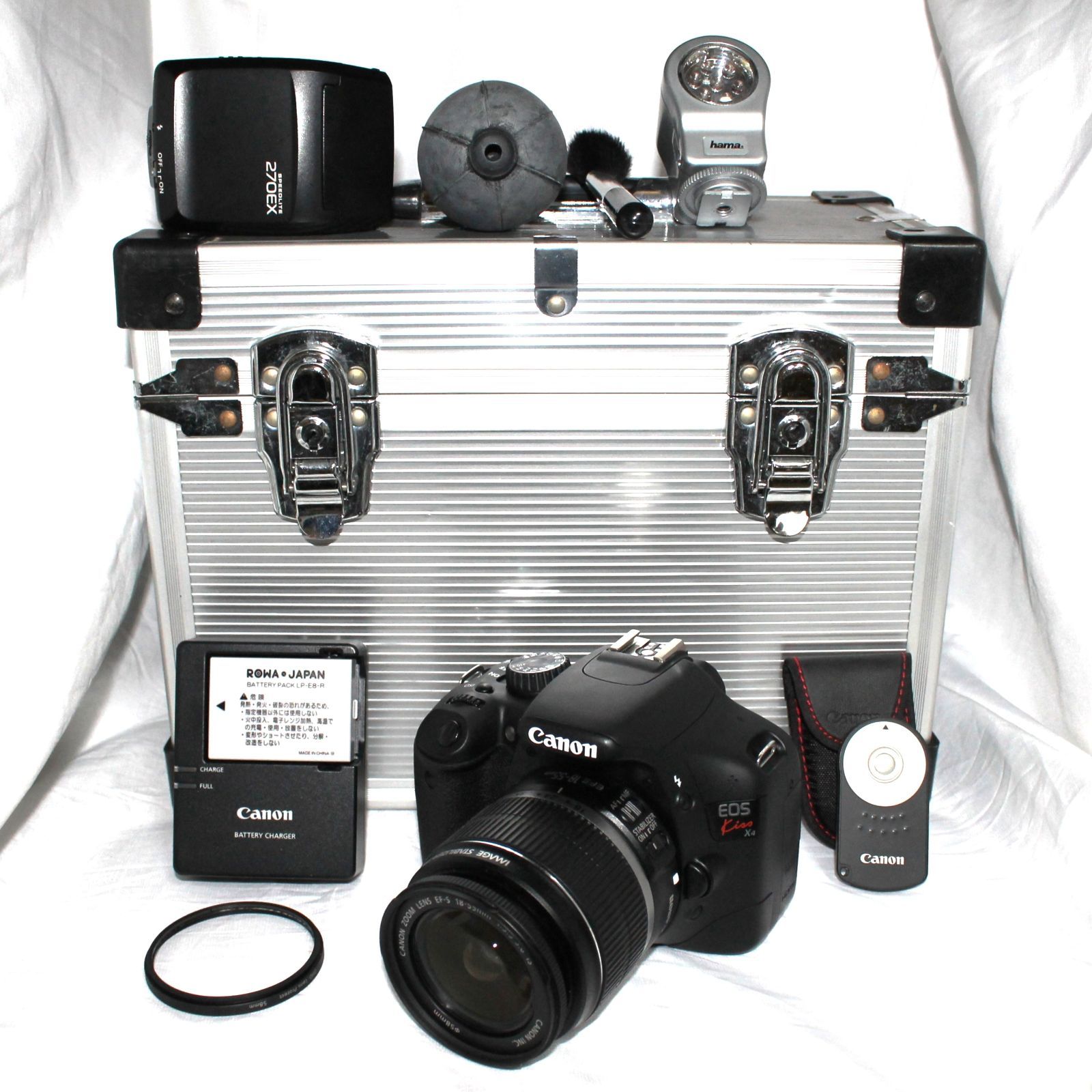 メタルケース付 Canon X4 レンズ セット 一眼レフ カメラ デジカメ 一眼レフカメラ キャノン セット