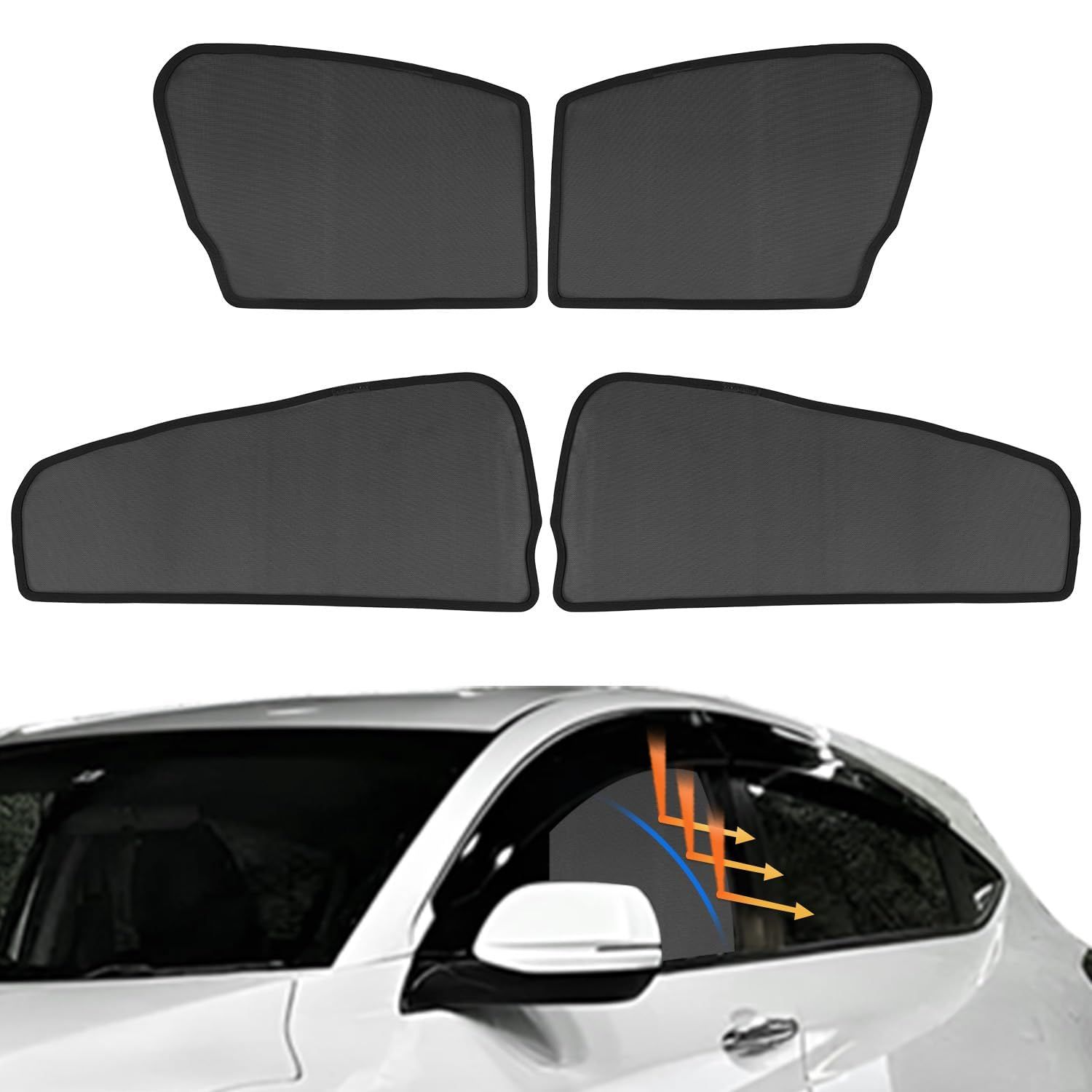 CARTIST ホンダ ヴェゼル RU VEZEL メッシュカーテン 2014-2021 遮光カーテン カーシェード UVカット 遮光 断熱 説明書付き 安定性 取り付け簡単 インテリア 日よけ 車種専用 アクセサリー 4枚as e225bd8a