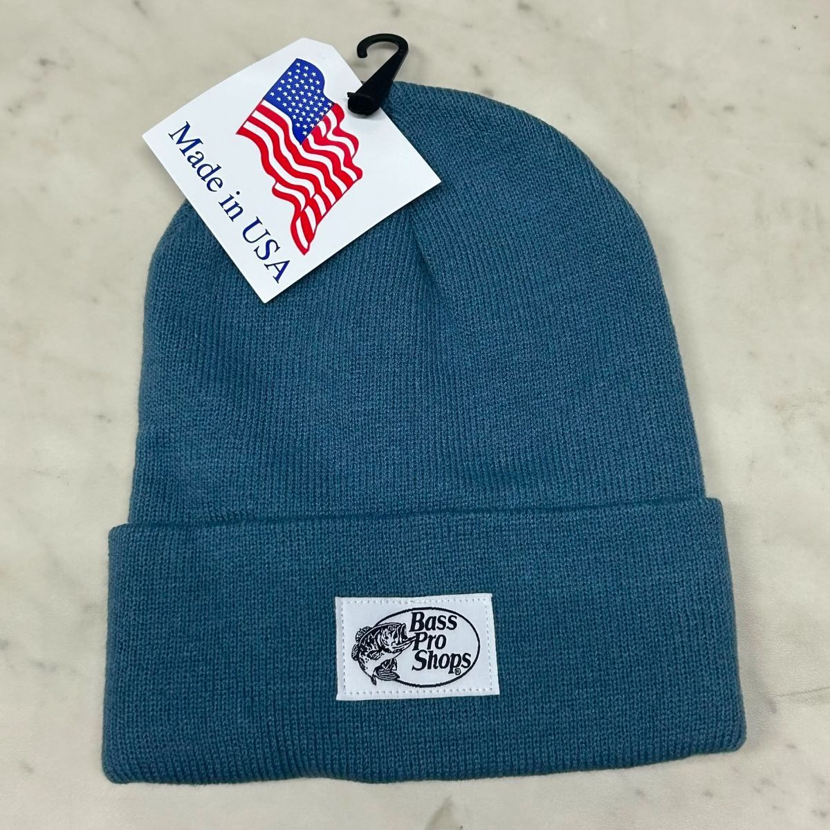 アメリカ製 全米最大級のアウトドアブランド Bass Pro Shops バスプロショップス ロゴラベル ニット帽 オーシャン (Bps89)