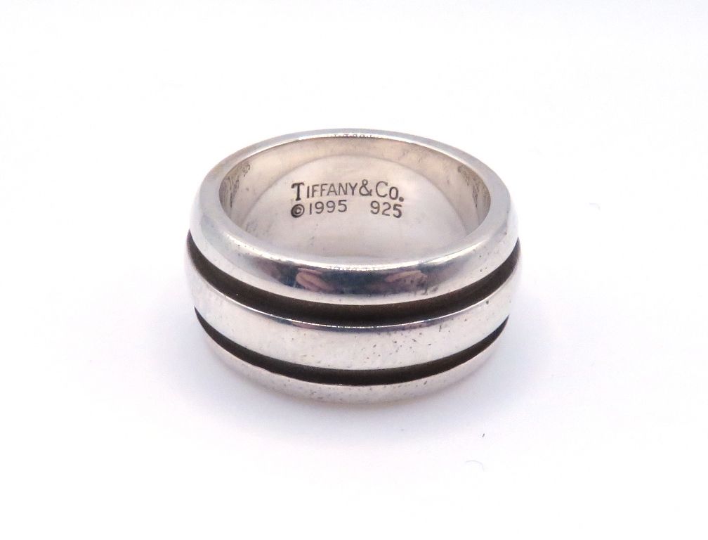 TIFFANY&Co. ティファニー ジュエリー アトラスグルーブドダブルラインR/SV/約9.0g/約9号【205】 貴金属･宝石 リング・指輪 シルバー925 SV925 9号 シルバー ユニセックス【中古】