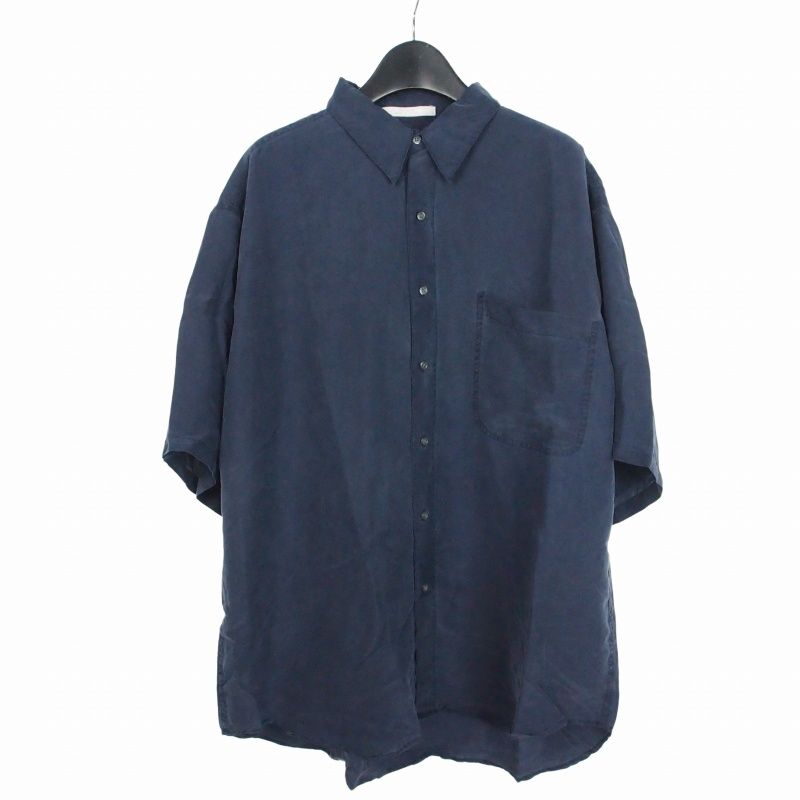 ヴィンテージ VINTAGE ペリー・エリス PERRY ELLIS シャツ 半袖 シルクシャツ L ネイビー 紺