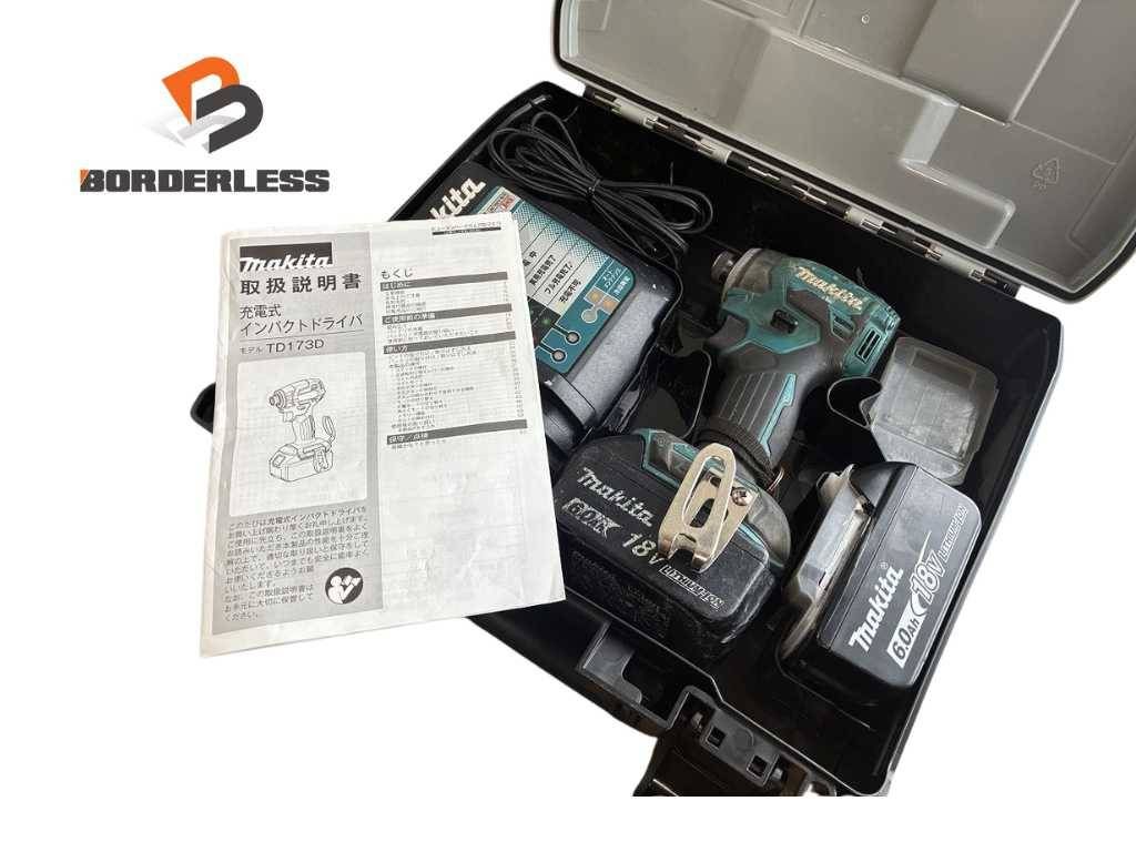 ☆中古品☆makita マキタ 18V 充電式インパクトドライバー TD173DRGX バッテリー2個 (6.0AH) 充電器 ケース125891
