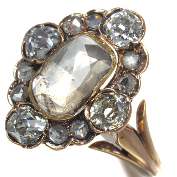Diamond Diamond Vintage Antique Cut Ring K18YG/PG #168808 Limit Price Reduced