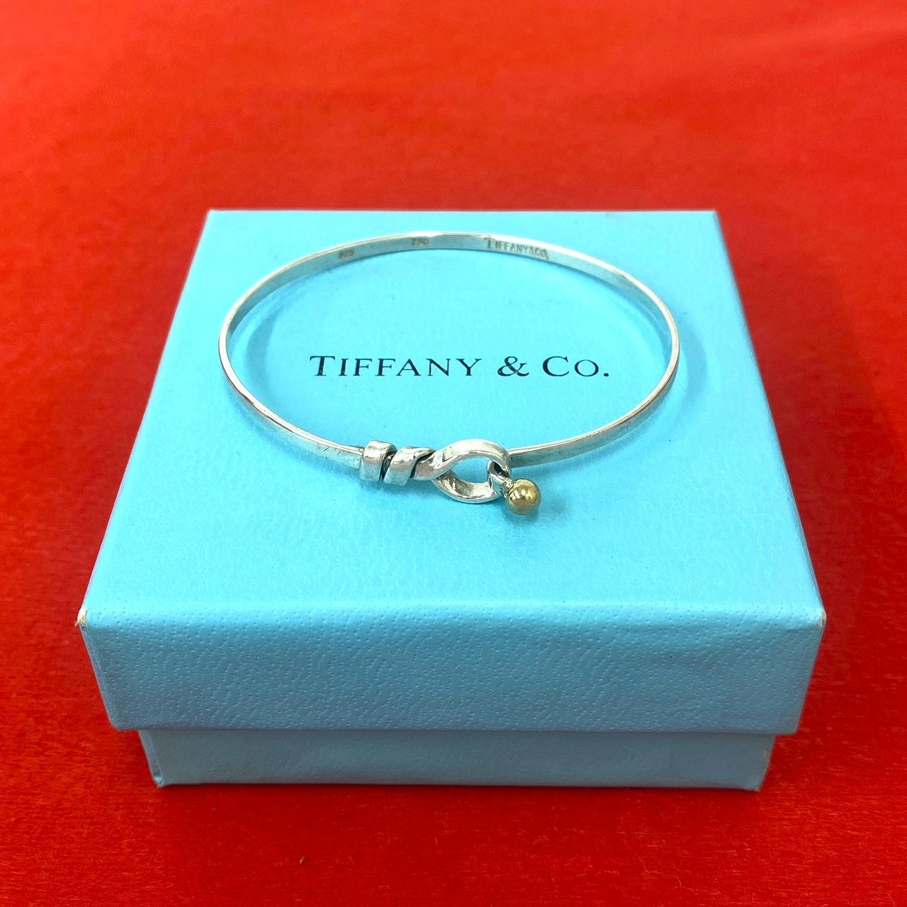 極 美品 TIFFANY&Co. ティファニー フック＆アイ バングル シルバー925