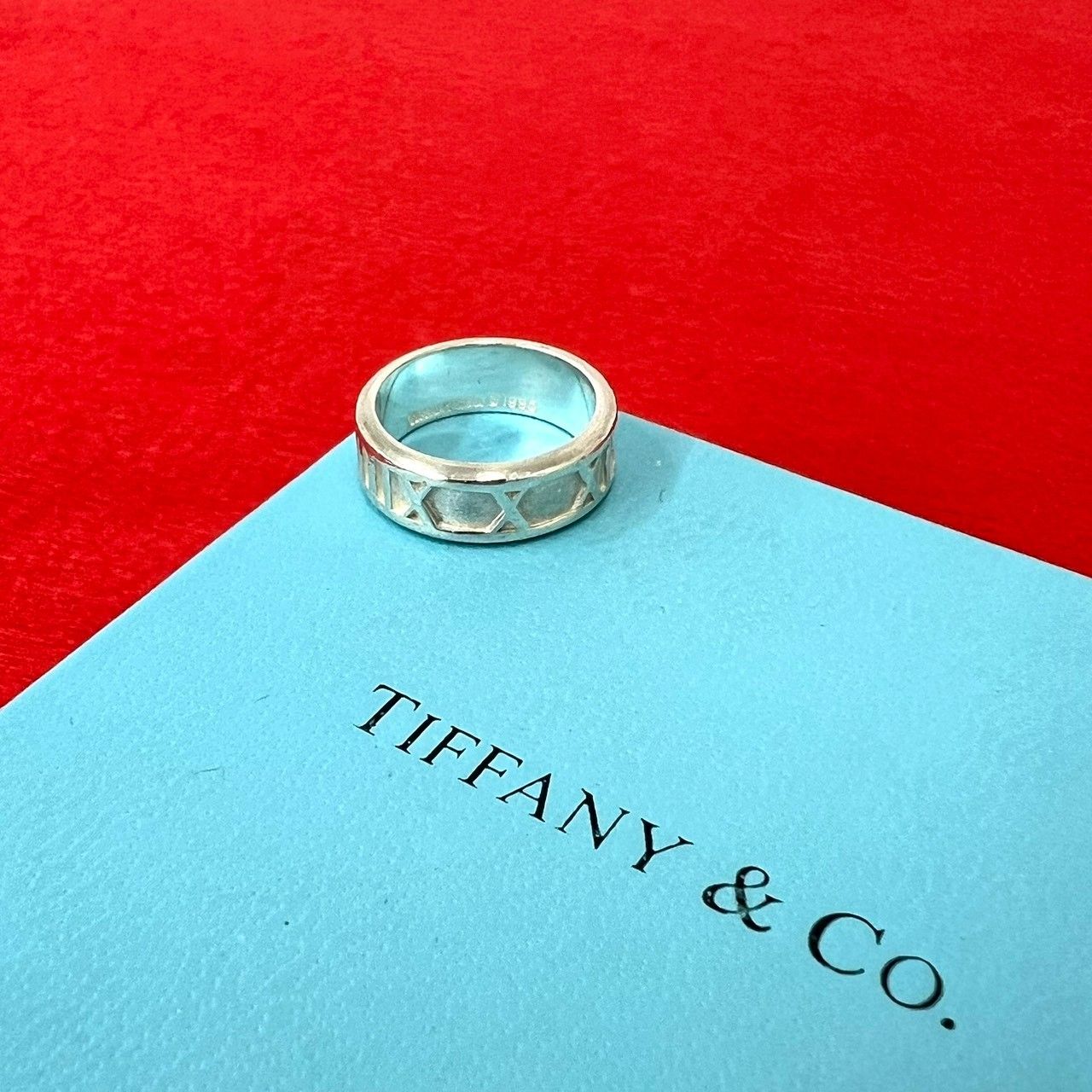 極 美品 TIFFANY&Co. ティファニー ヴィンテージ アトラス リング シルバー925 指輪 8号 アクセサリー レディース メンズ シルバー 84665