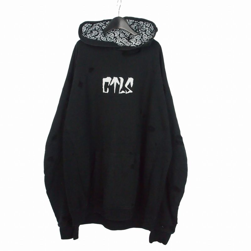 カタリスト CVTVLIST 3D LOGO USUAL HOODIE 3Dロゴ ユージュアルフーディー パーカー ダメージ加工 2 ブラック 黒 230190301
