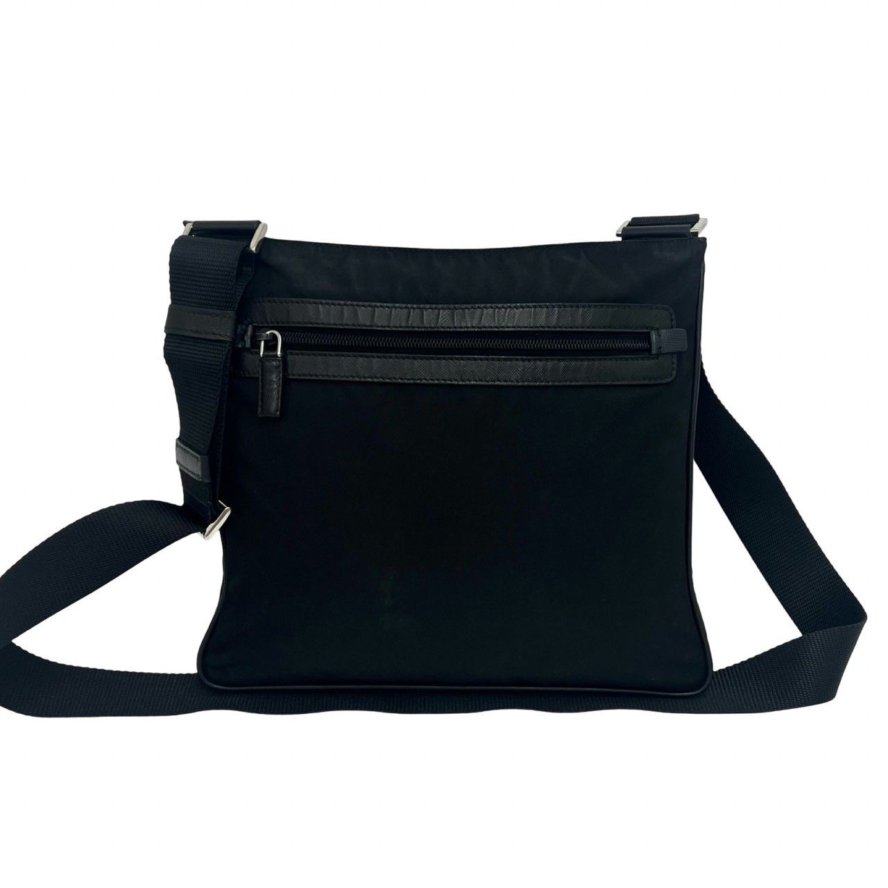 極 美品 PRADA プラダ 三角ロゴ 金具 テスート ナイロン サフィアーノ